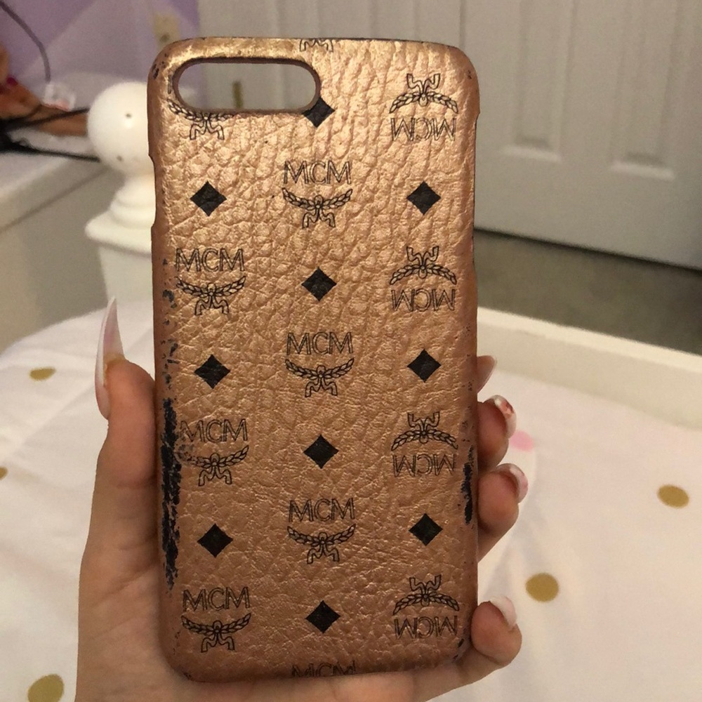 COPY - MCM iPhone 8 Plus case, rose gold.